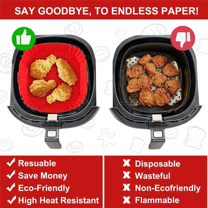 Reusable Airfryer Pan Liner Accessories Silicone