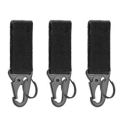 3Pcs Tactical Carabiner Outdoor EDC Keychain Nylon