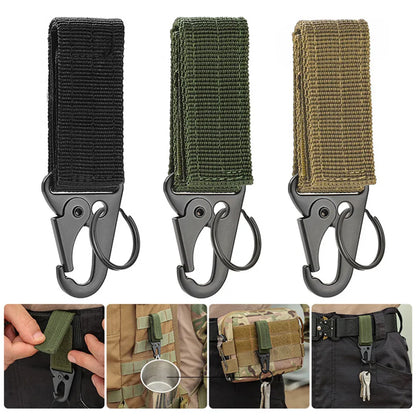 3Pcs Tactical Carabiner Outdoor EDC Keychain Nylon